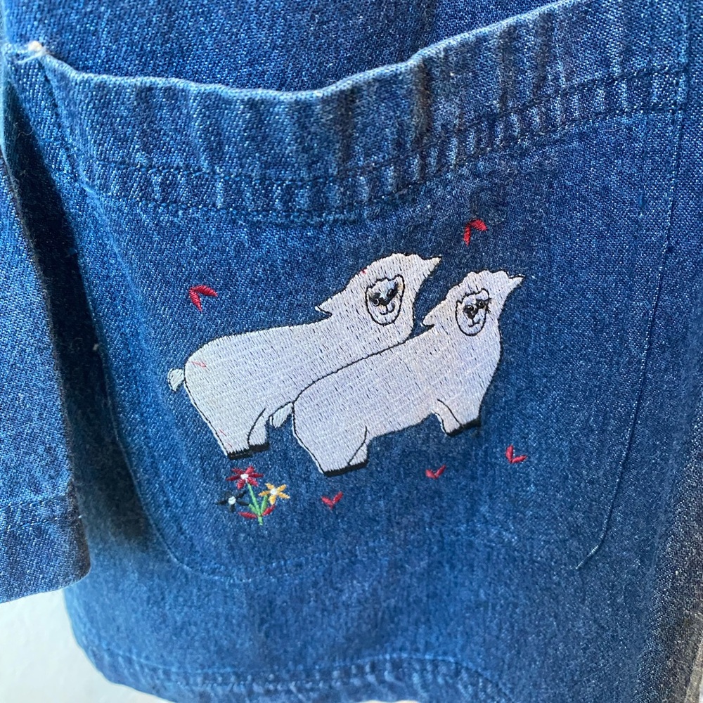 Vintage Farm Animals Embroidered Denim Oversized Jacket - Picture 5 of 8